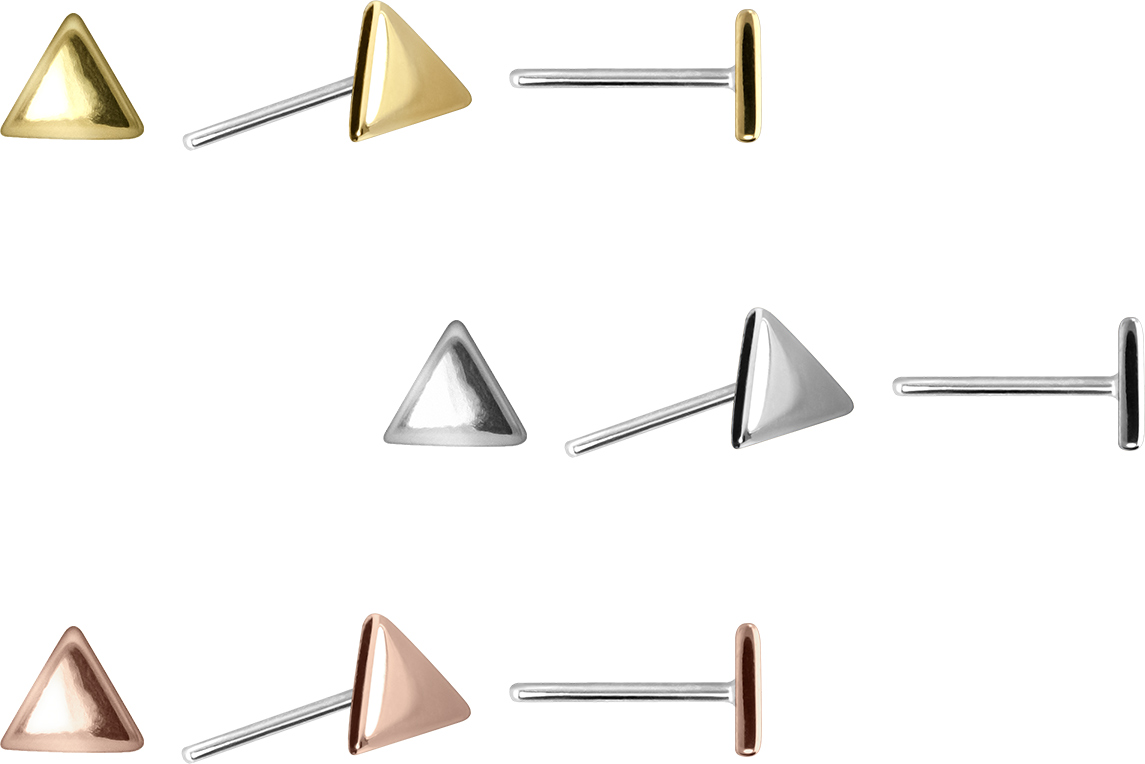 14 carat gold attachment with titanium push pin RECTANGLE