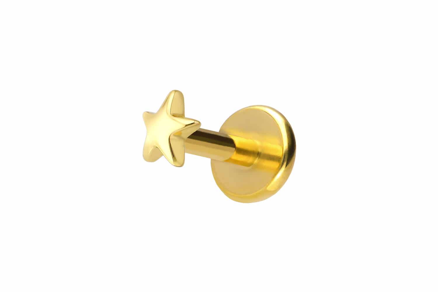 Titanium labret with internal thread + 925 silver attachment STAR