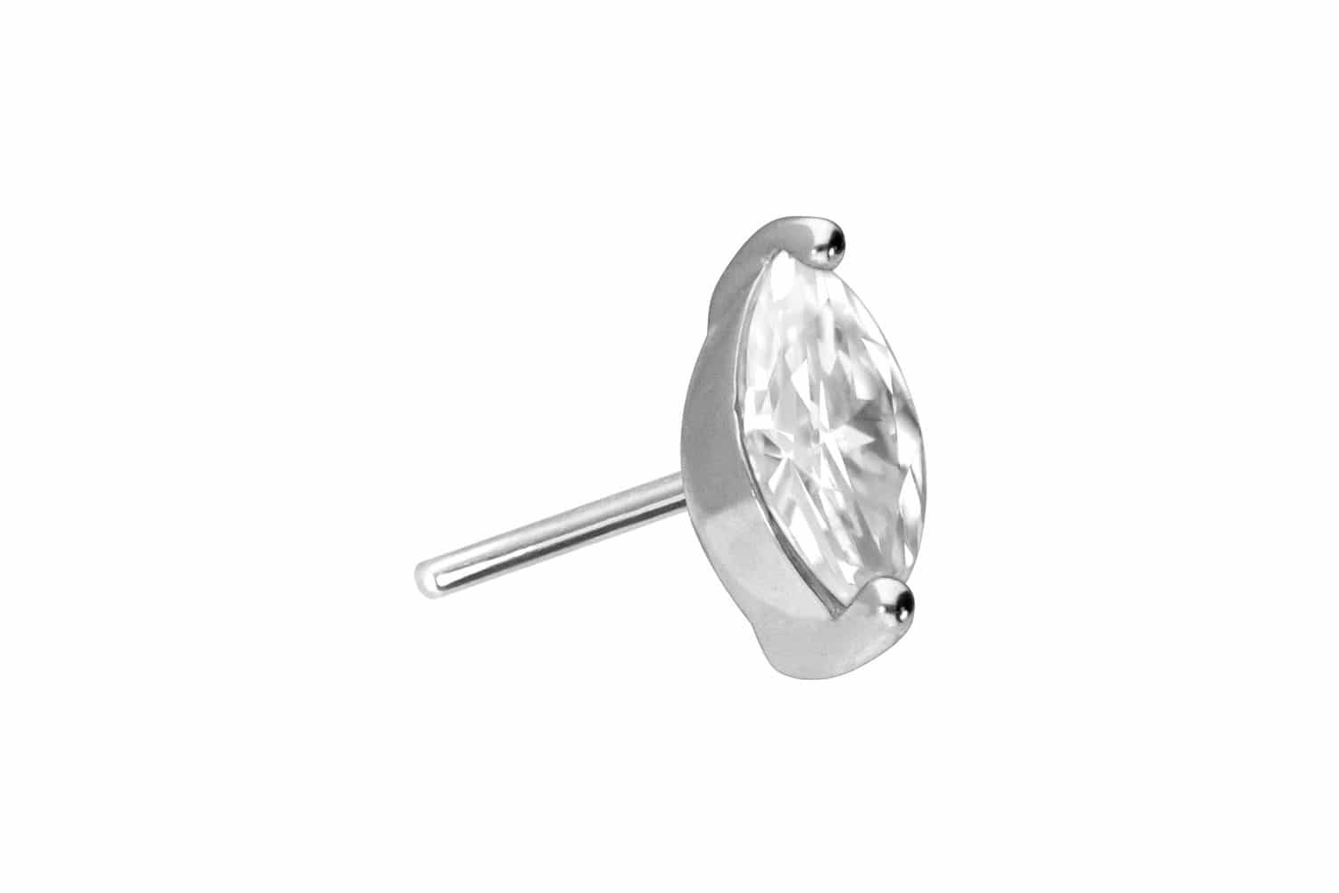14 carat gold attachment with titanium push pin MOISSANITE OVAL