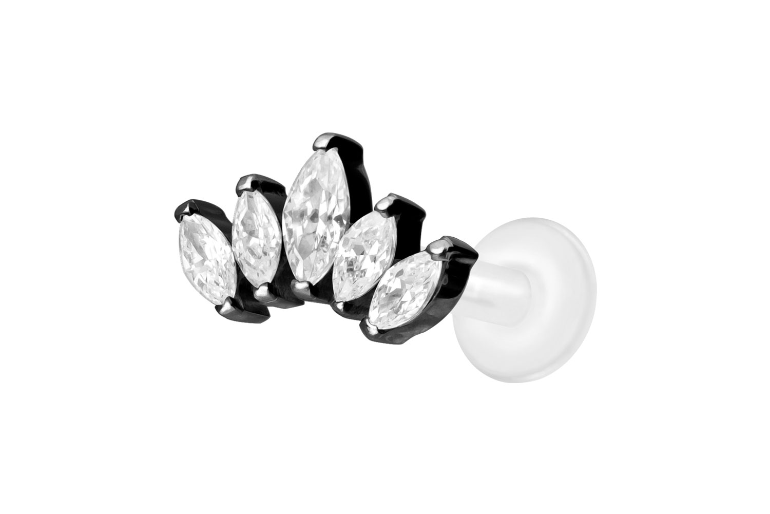 PTFE labret with internal thread + titanium attachment LOTUS BLOSSOM