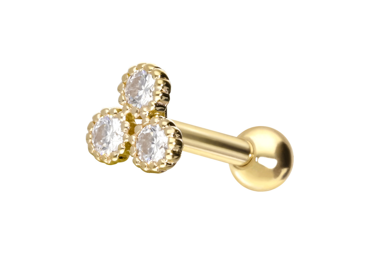 14/18 Karat Gold Ohrpiercing 3 MOISSANITE