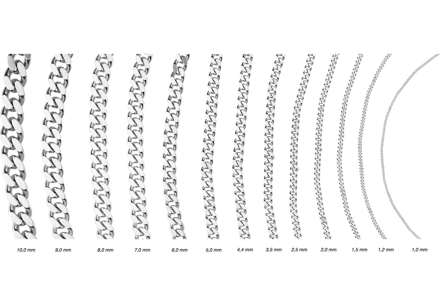 925 silver curb chain rhodium-plated