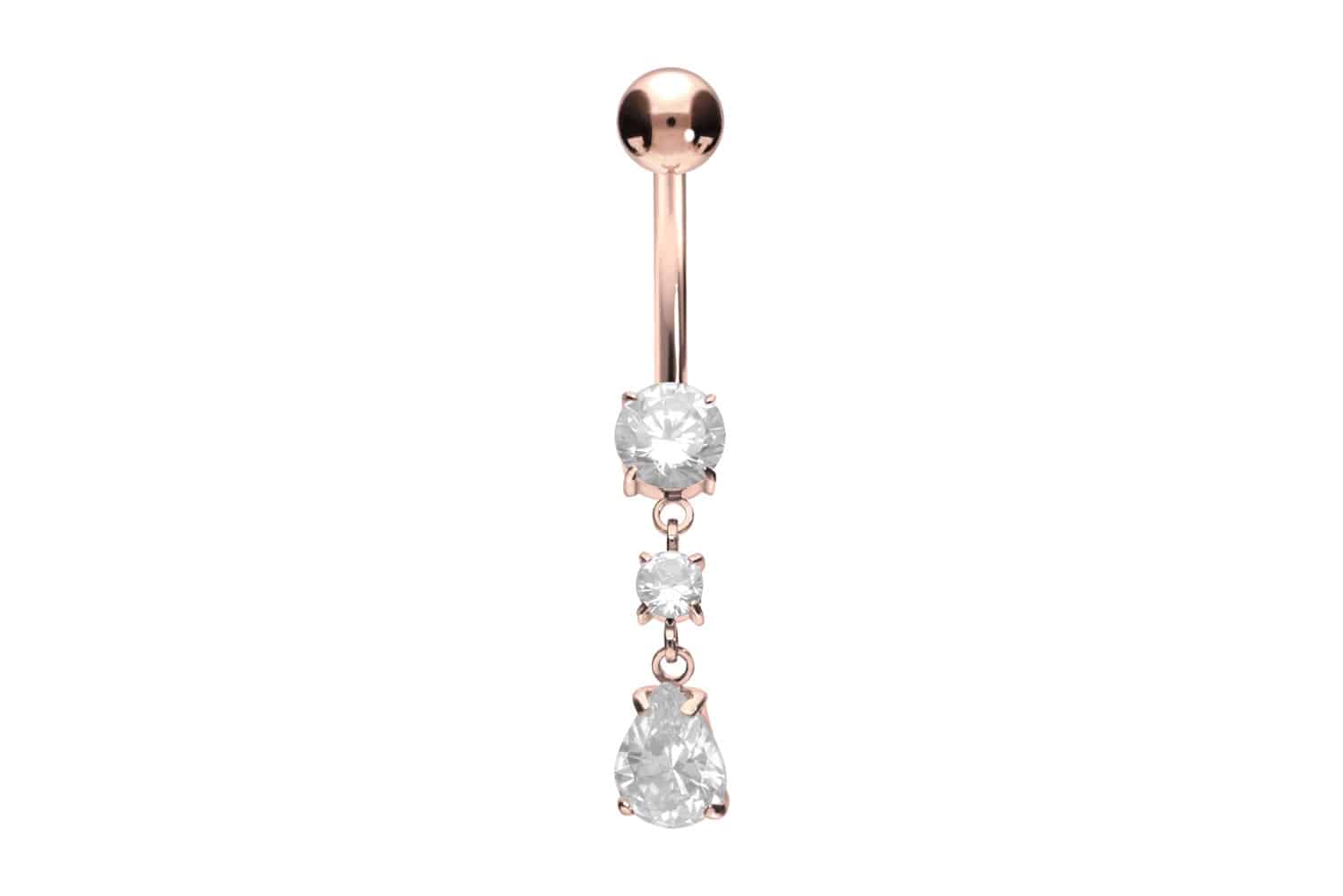 Titanium bananabell with internal thread CRYSTAL + CRYSTAL DROP