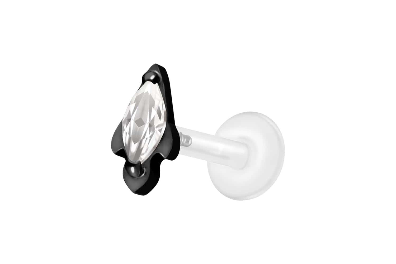 PTFE labret with internal thread + titanium attachment CRYSTAL ROCKET