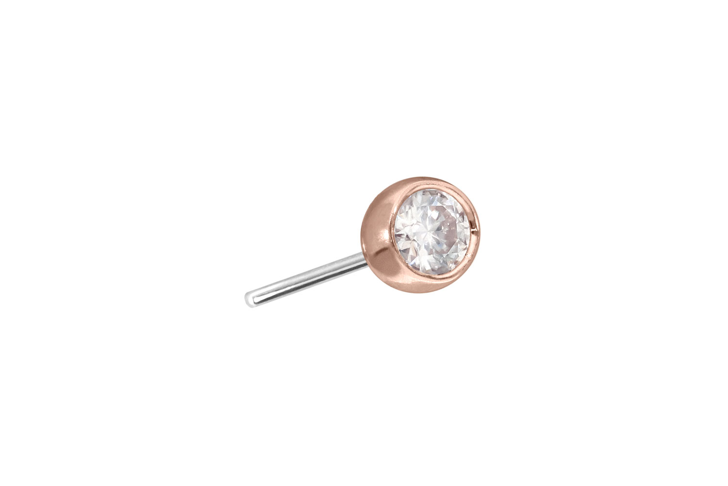 14 Karat Gold Kugel mit Titan Push Pin MOISSANIT