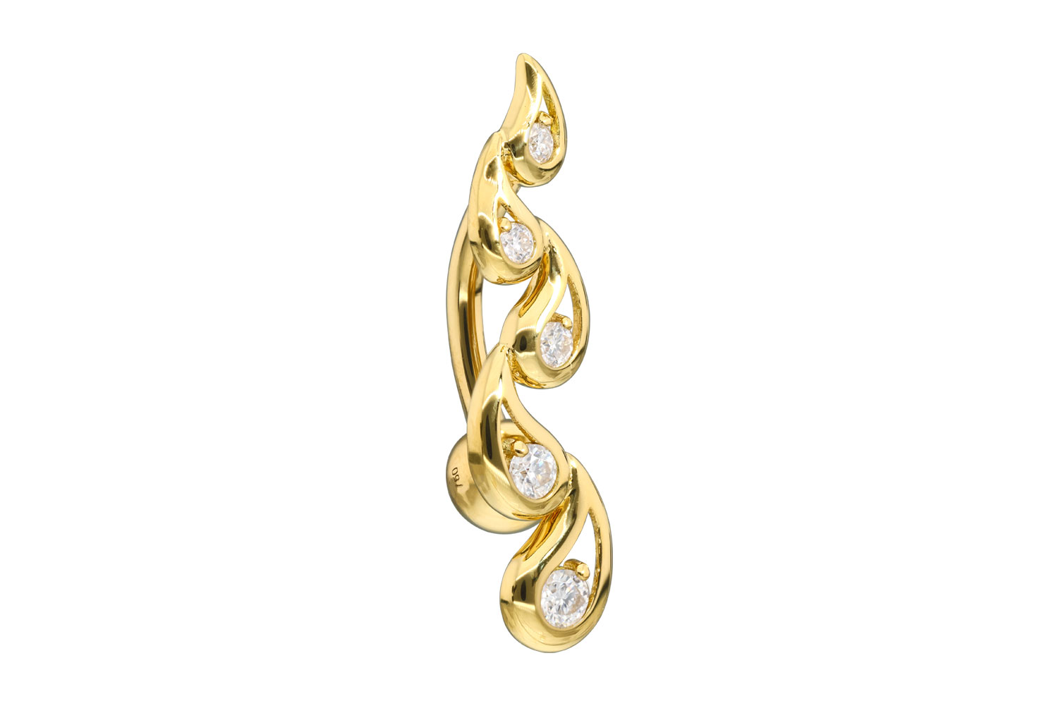 18 Karat Gold Bananabell MOISSANITE + ORIENTALISCHES DESIGN