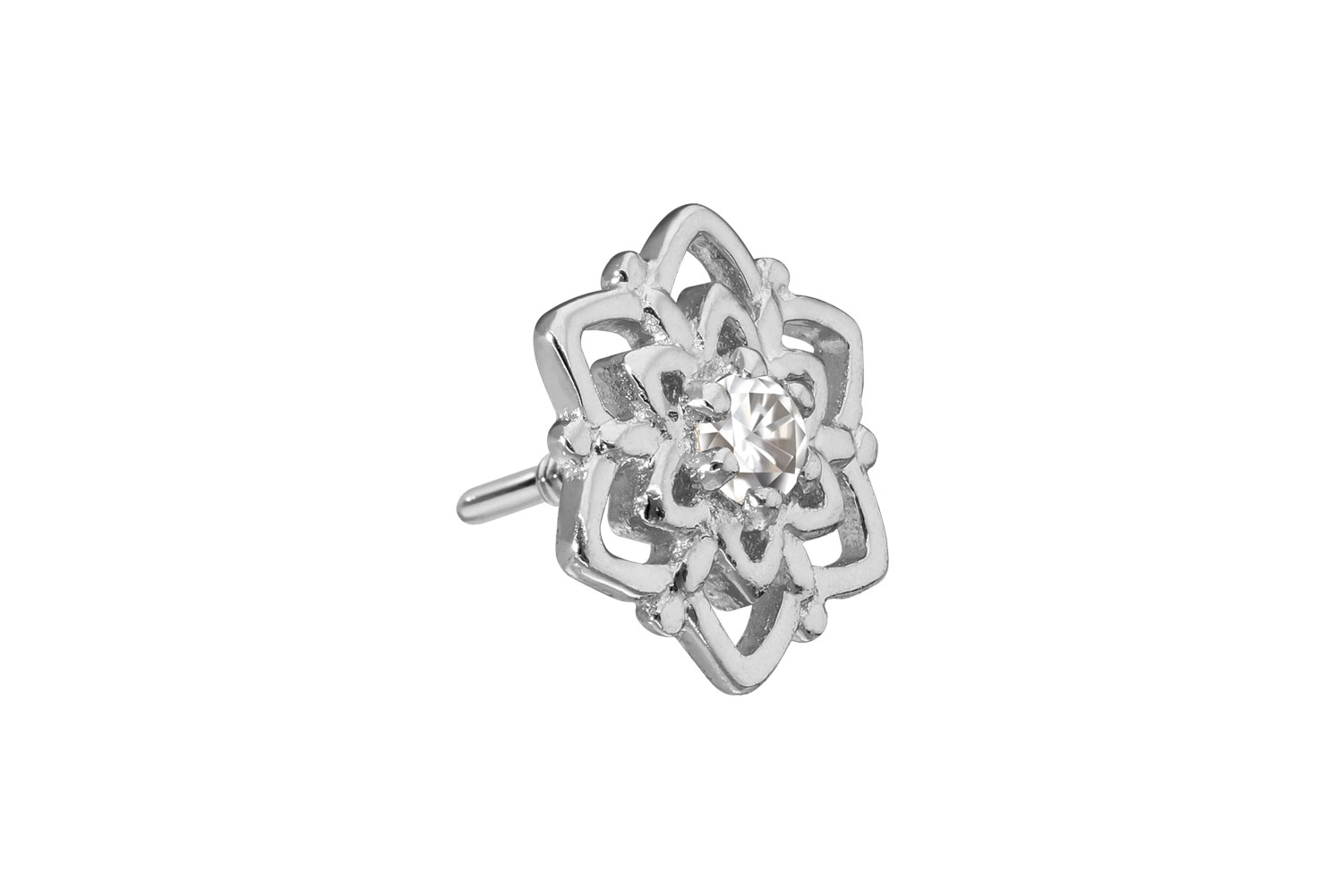 14 Karat Gold Schraubaufsatz mit Außengewinde MOISSANIT + BLUME