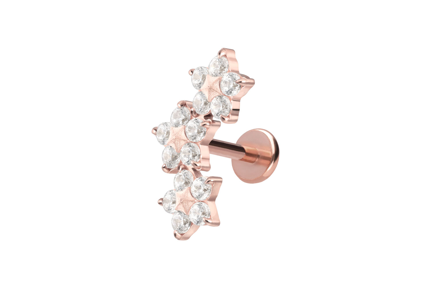 Titan Labret mit Push Fit 3 KRISTALLBLUMEN