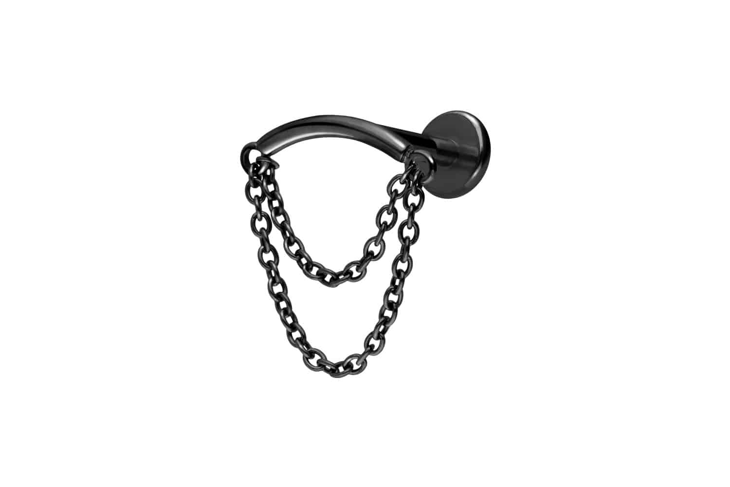 Titanium labret with internal thread ARCH + 2 CHAINS