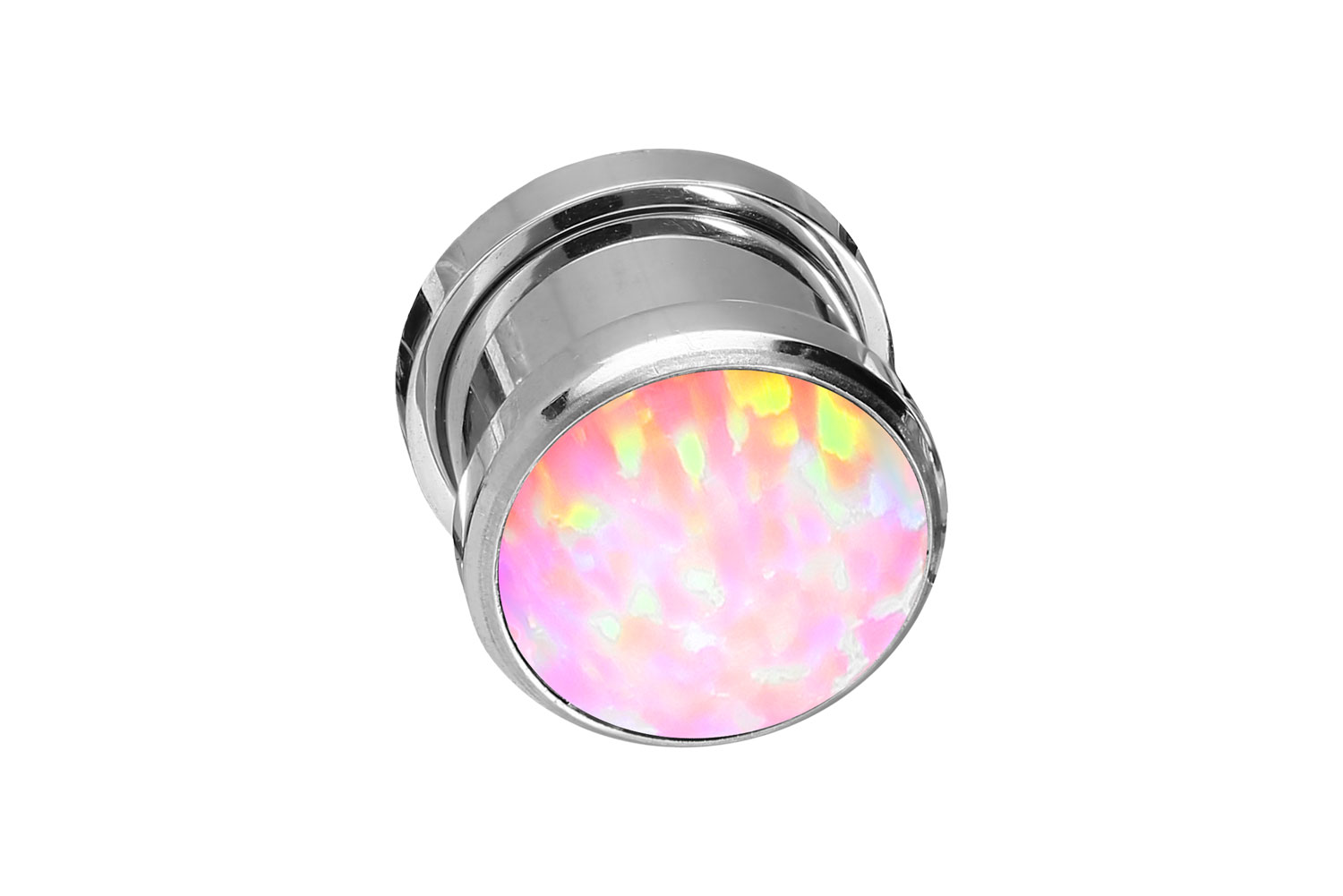 Surgical steel plug SYNTHETIC OPAL ++SALE++