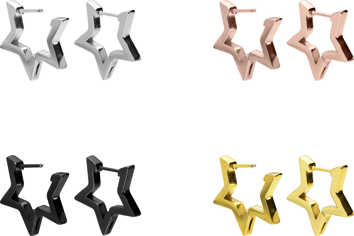 Surgical steel ear clicker creoles STAR