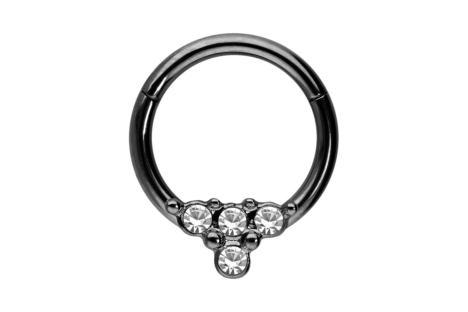Chirurgenstahl Segmentring Clicker 4 KRISTALLE