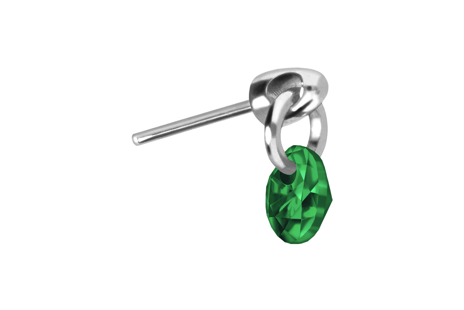 Titanium attachment with push pin ROUND CRYSTAL