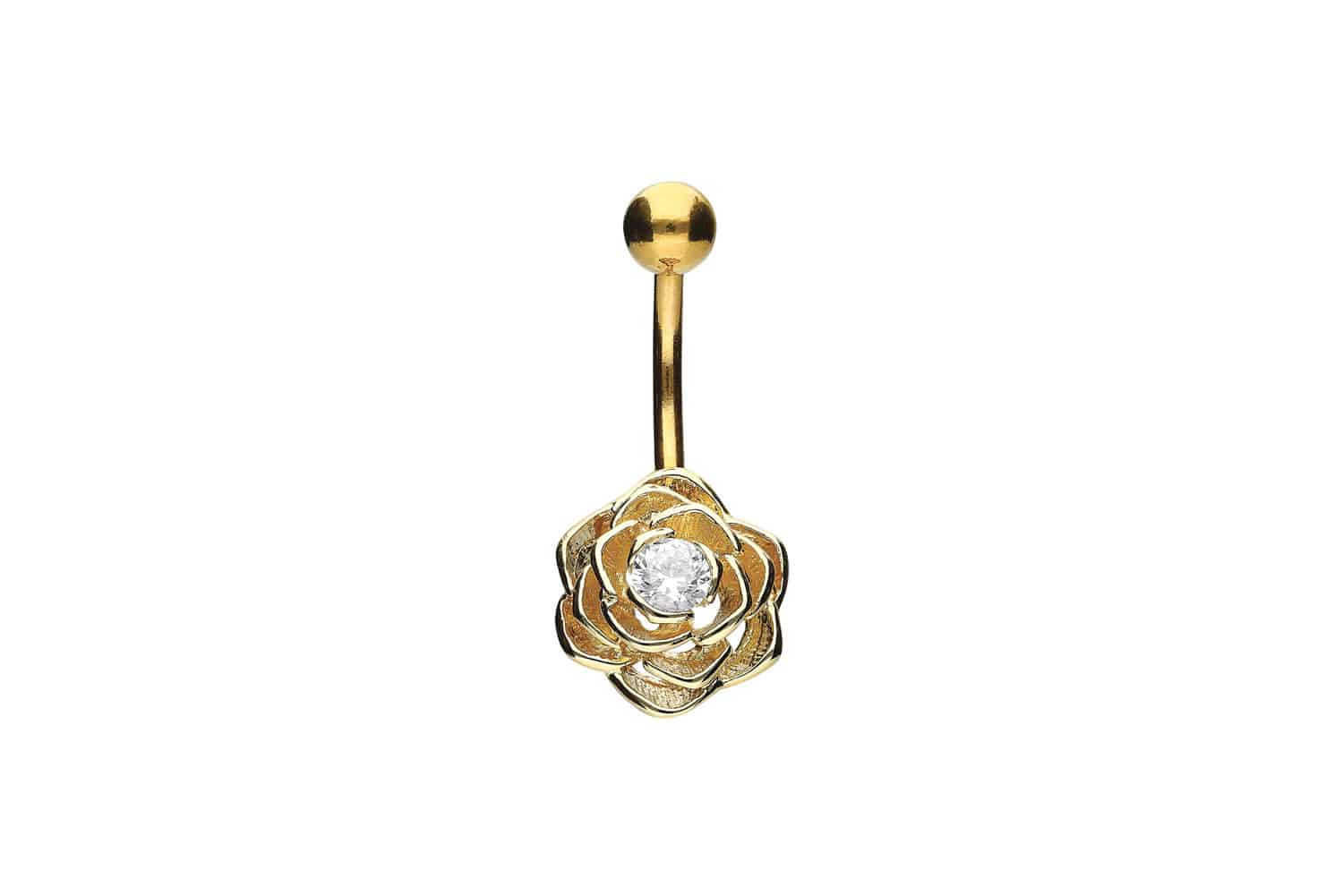 Chirurgenstahl Bananabell mit Brass-Design BLUME ++SALE++