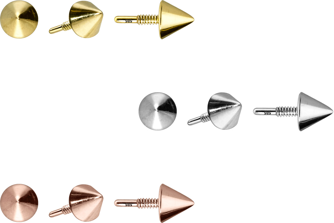 14 carat gold screw-in attachment with external thread CONE