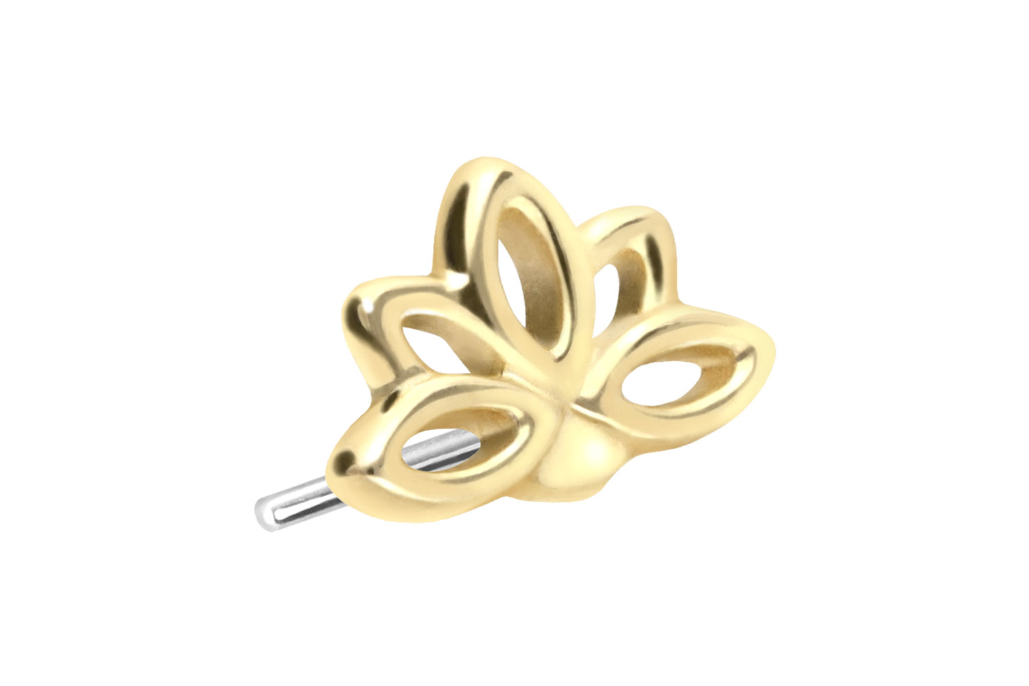 14 Karat Gold Aufsatz mit Titan Push Pin LOTUSBLÜTE