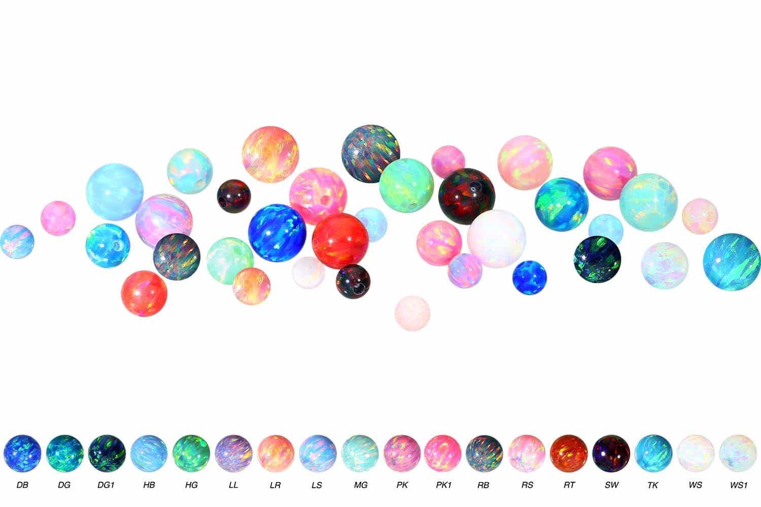 Synthetic opal clip-in ball