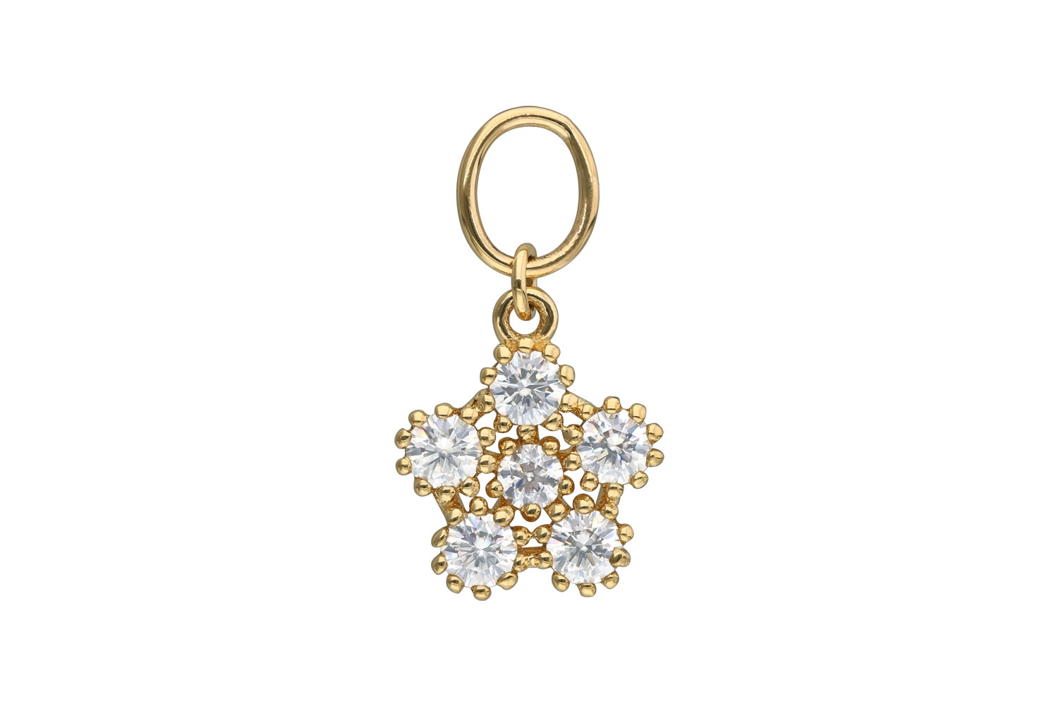 18 carat gold pendant for clickers MOISSANITE FLOWER