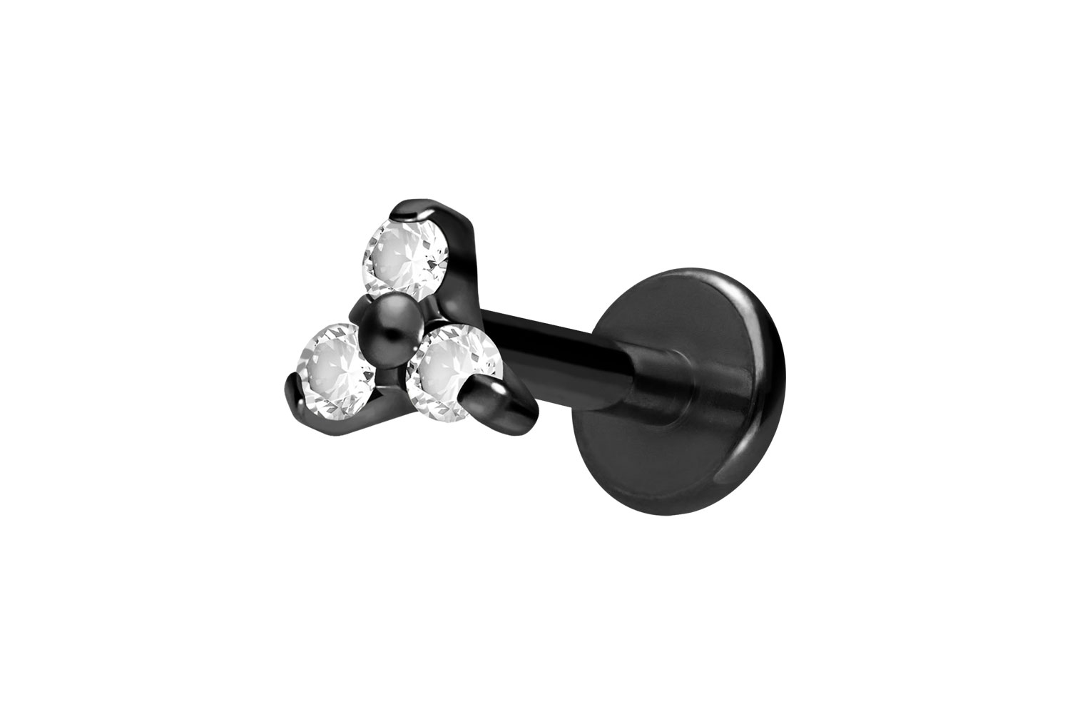 Titan Labret mit Innengewinde KRISTALLBLUME