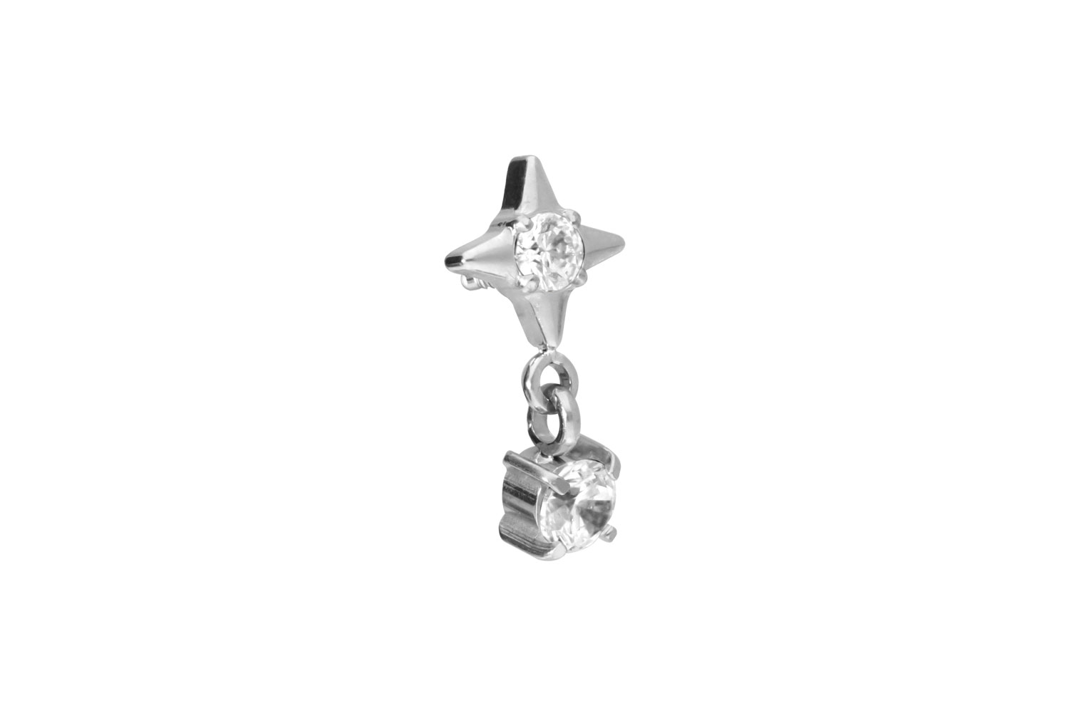 Titanium screw-in attachment with external thread STAR + CRYSTAL