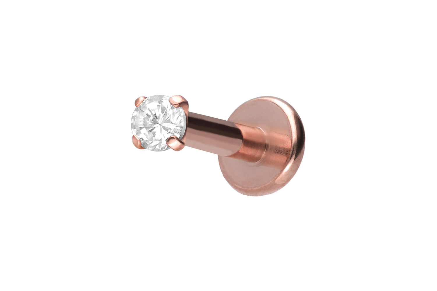 Titan Labret mit Innengewinde EINGEFASSTER KRISTALL