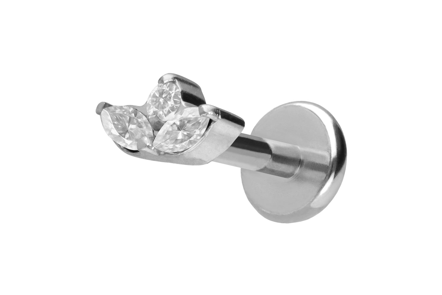 Titanium labret with push fit LOTUS BLOSSOM