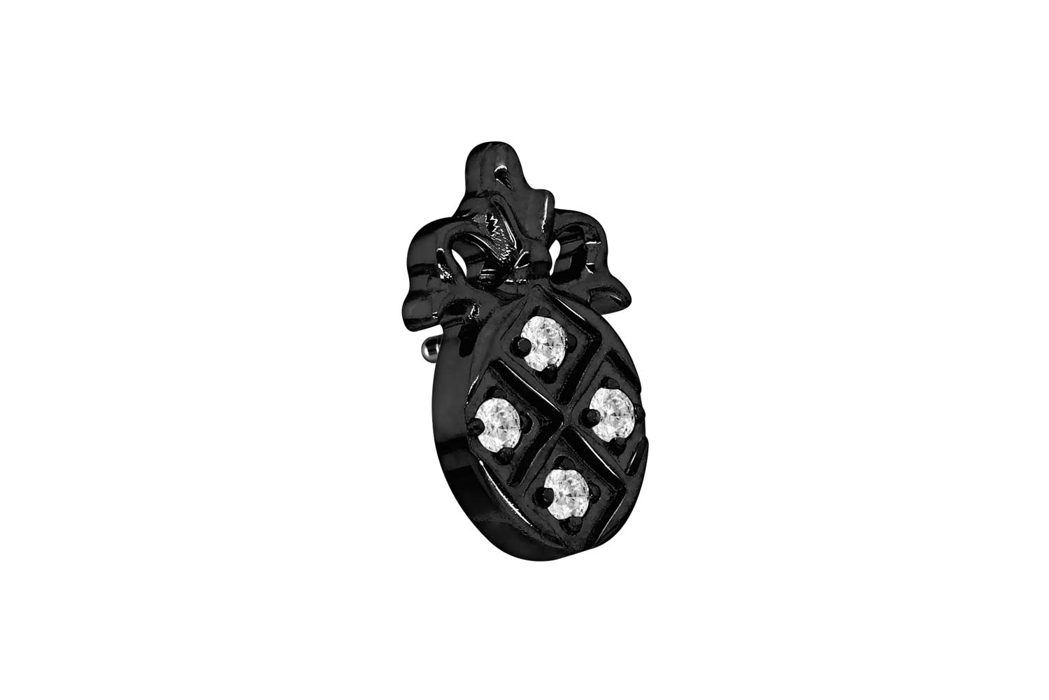 Titanium screw-in attachment with external thread CRYSTAL PINEAPPLE