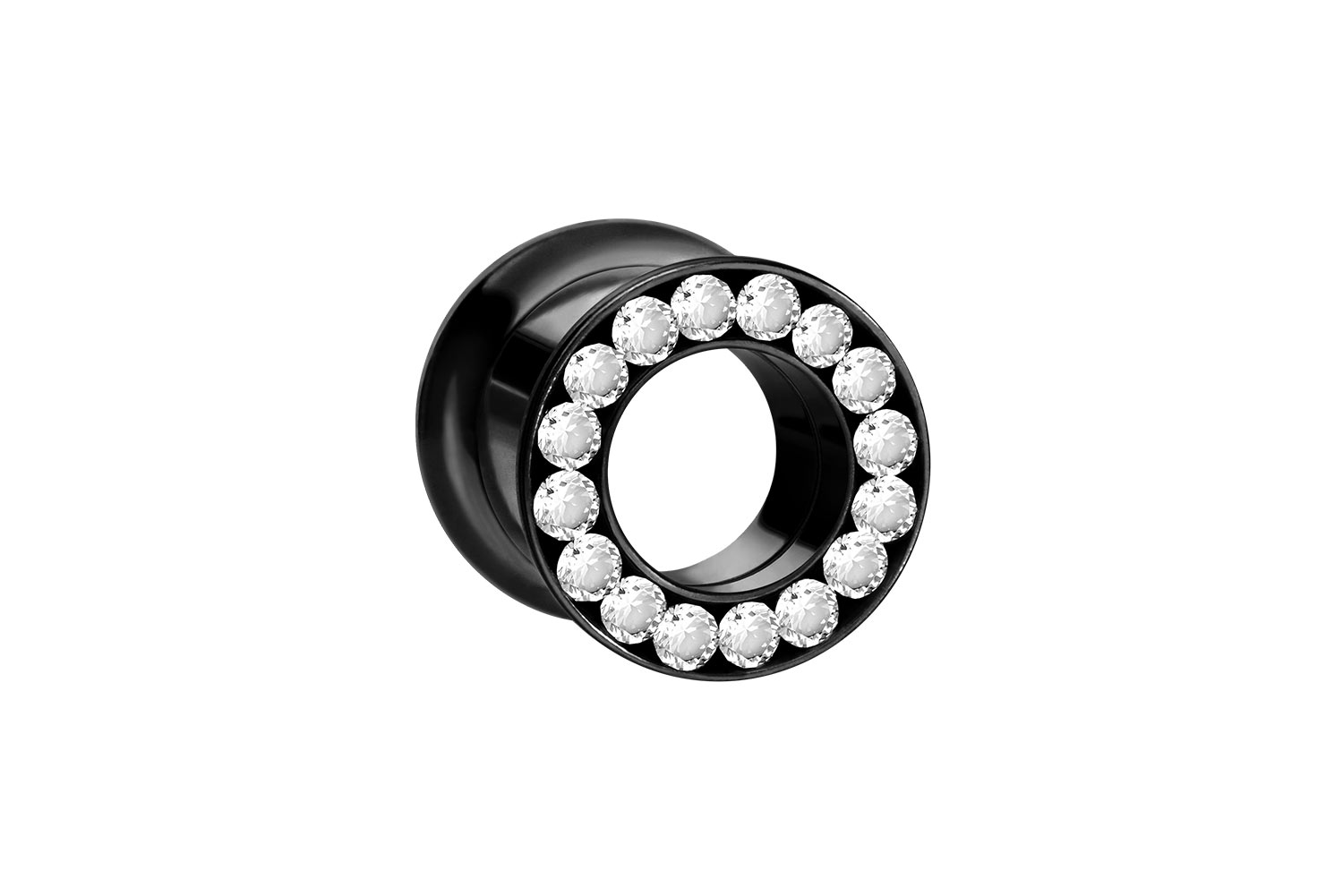 Chirurgenstahl Double Flared Tunnel KRISTALLRAND ++SALE++