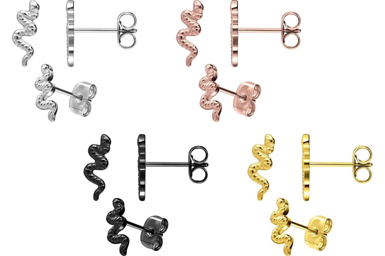 Titanium ear studs SNAKE