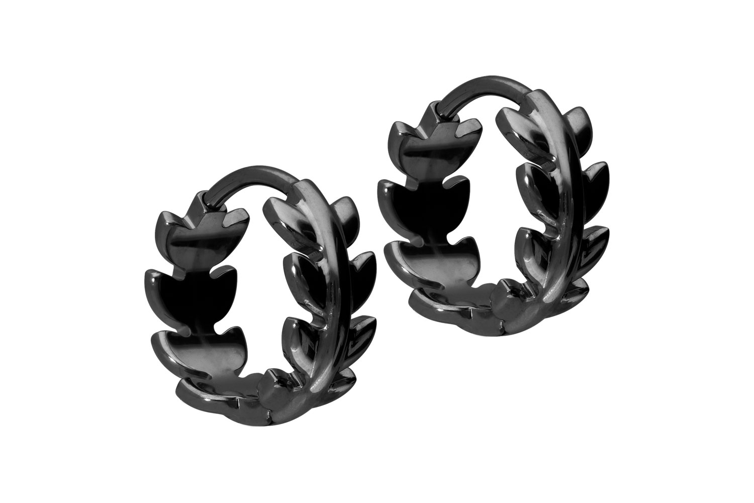 Surgical steel ear clicker creoles LEAVES