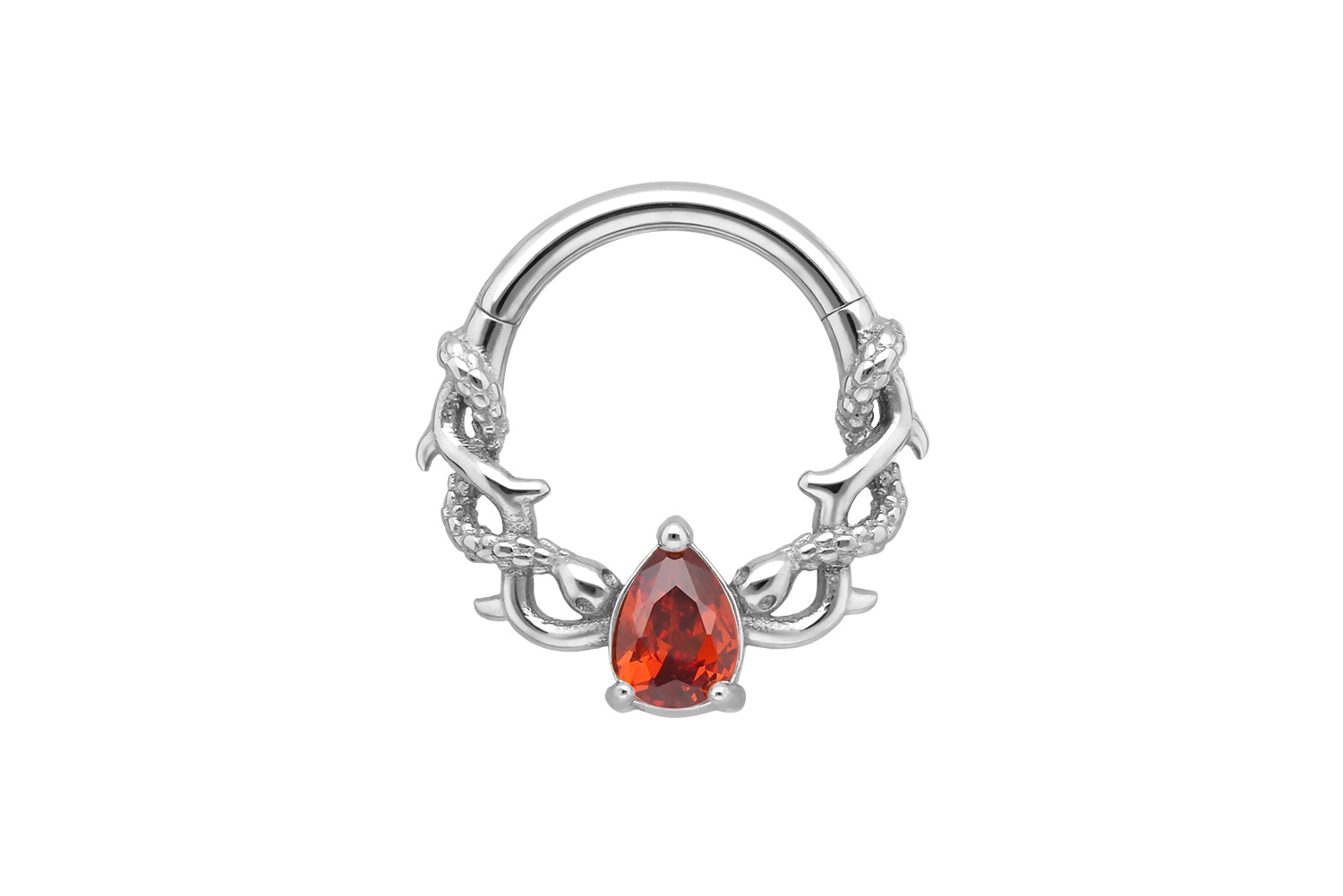 Surgical steel segment ring clicker SNAKES + THORNS