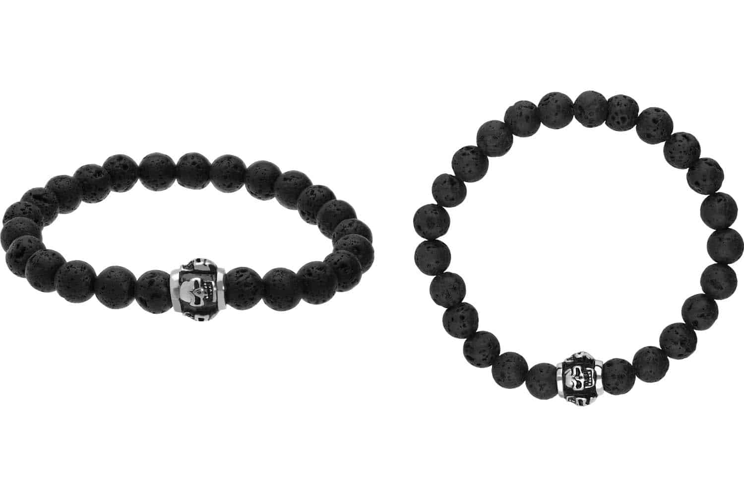 Lava stone ball bracelet SKULLS