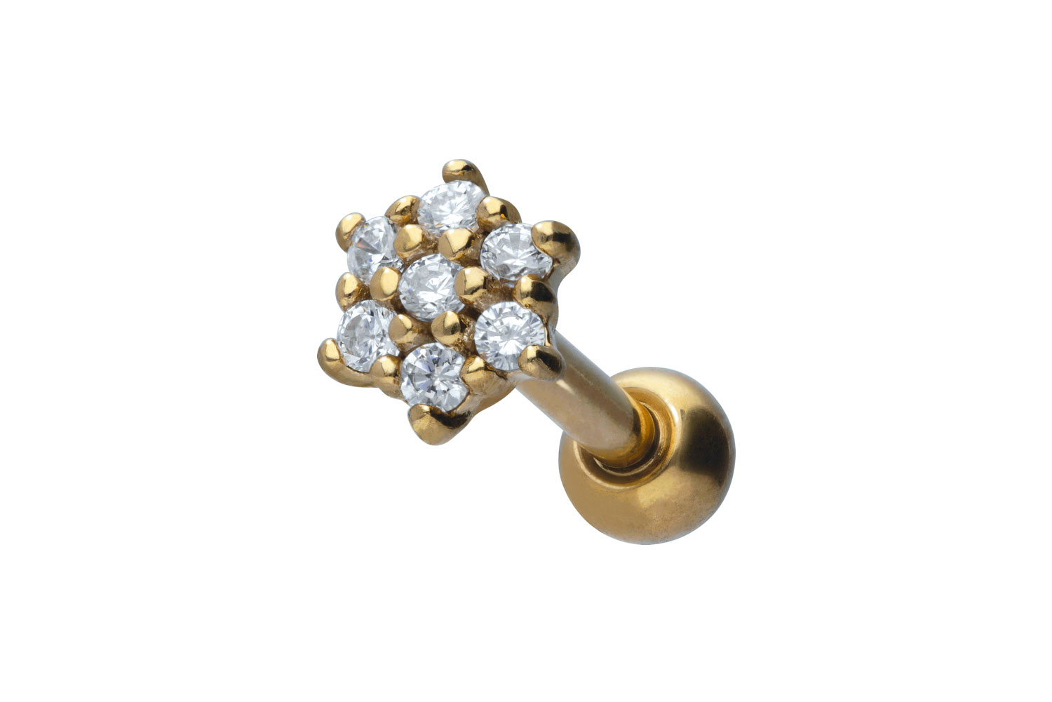 Chirurgenstahl Ohrpiercing KRISTALLBLUME