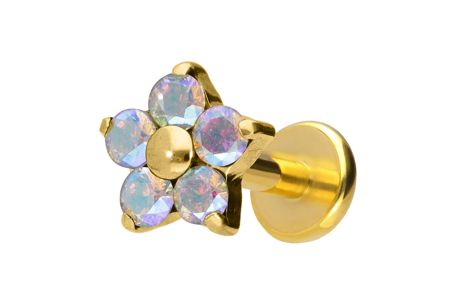 Titan Labret mit Push Fit KRISTALLBLUME