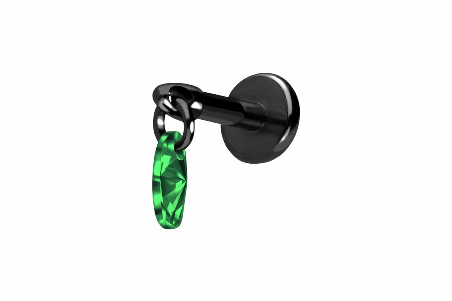 Titanium labret with push fit CRYSTAL OVAL