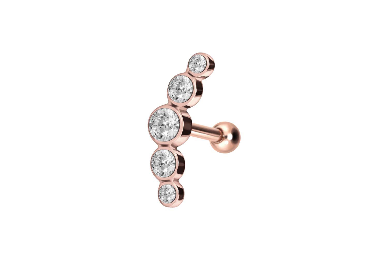 Surgical steel ear piercing 5 CRYSTALS
