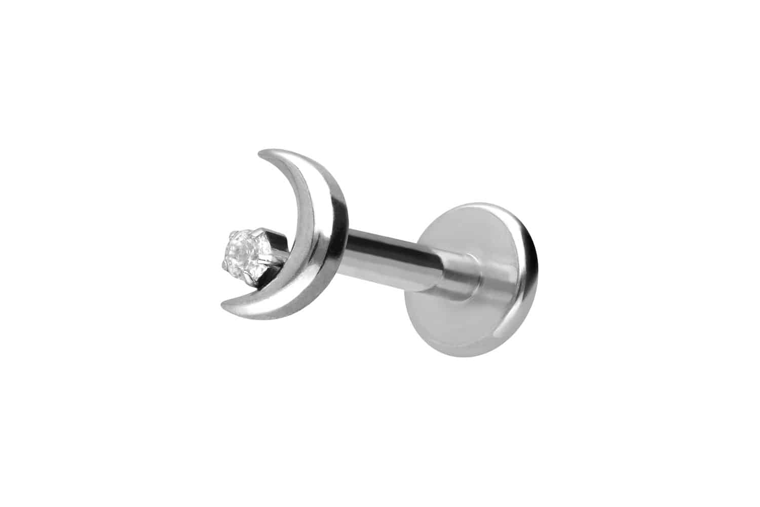 PIERCINGLINE Piercing Stecker Titan Labret mit Push Fit MOND + KRISTALL - Bild 12 von 52