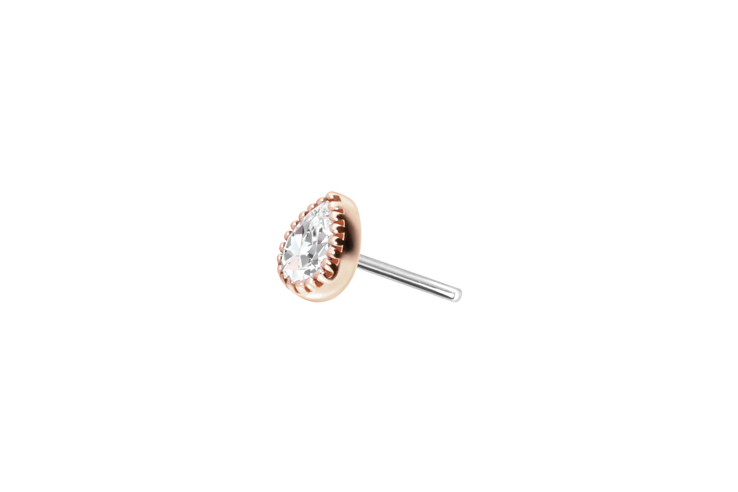 14 carat gold attachment with titanium push pin MOISSANITE DROP