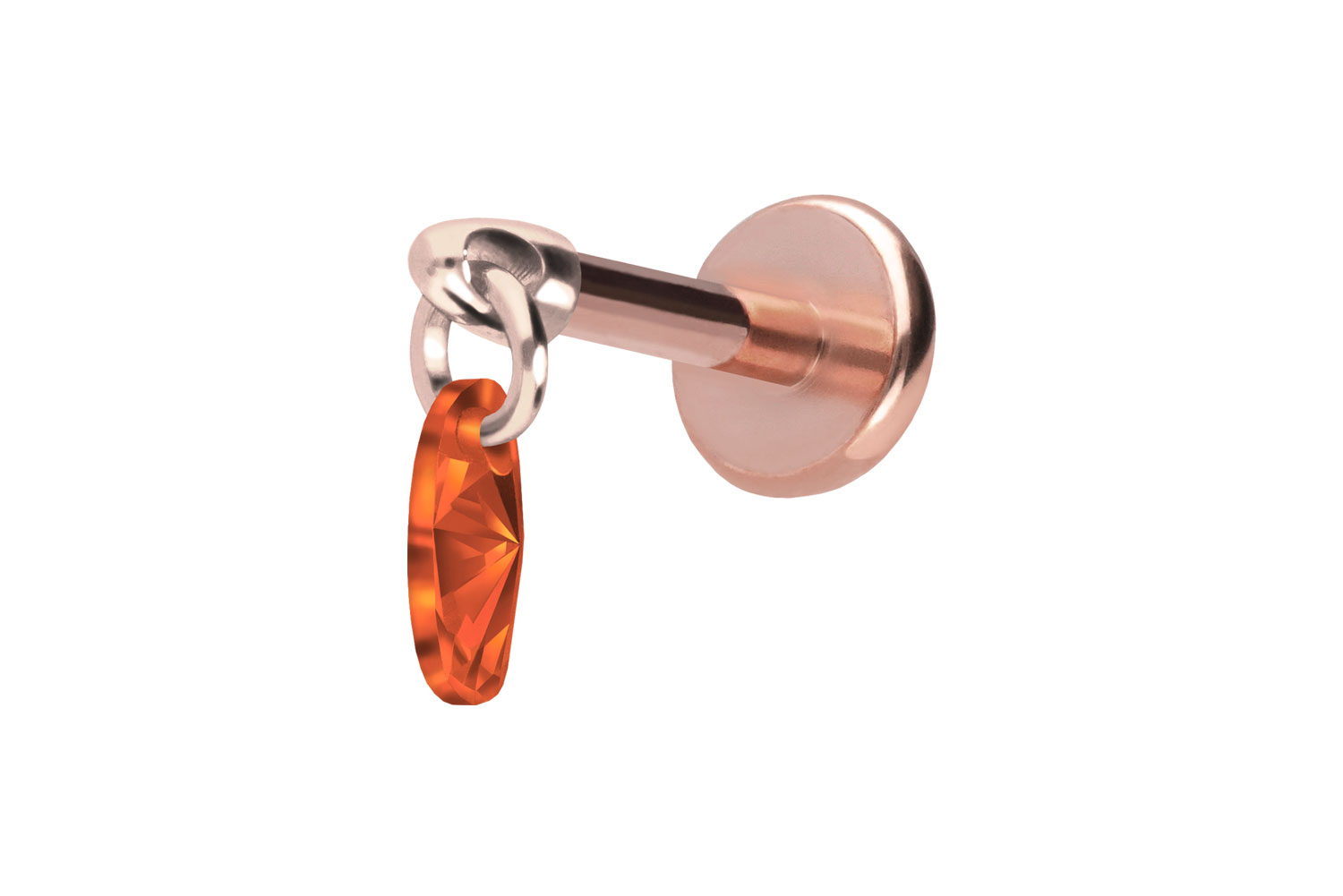 Titanium labret with push fit CRYSTAL OVAL