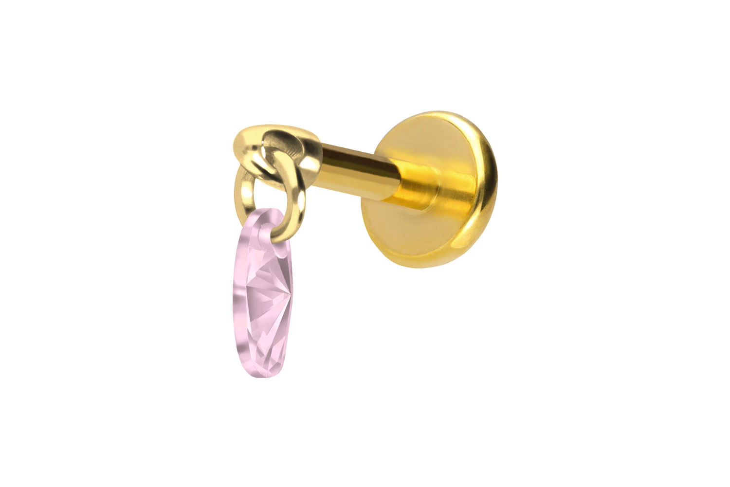 Titanium labret with push fit CRYSTAL OVAL