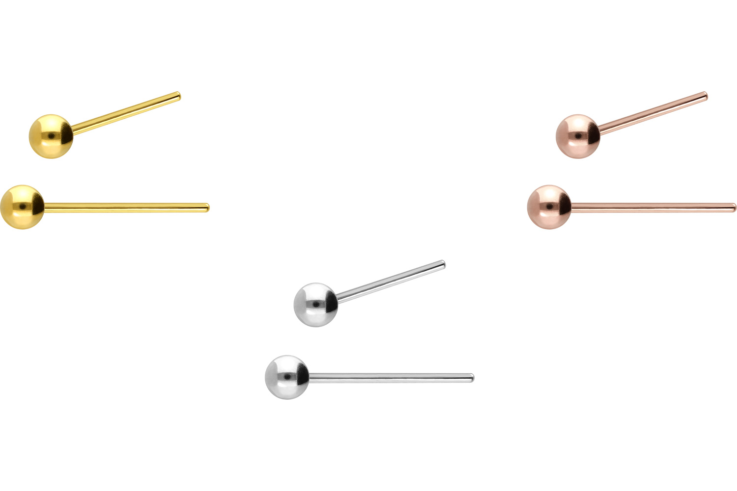 925er Silber Nasenstecker KUGEL - biegbar