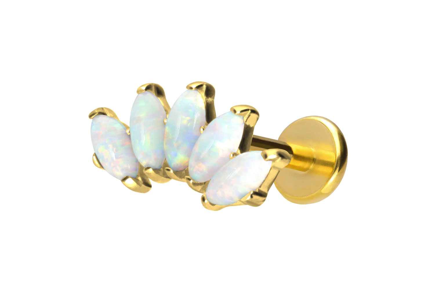 Titanium labret with push fit ARCH + SYNTHETIC OPALS