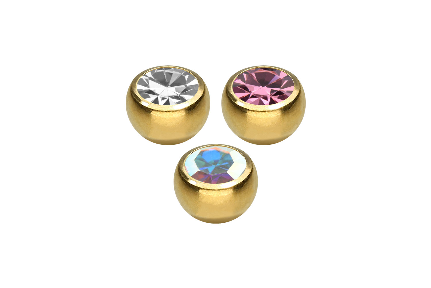 SET Surgical steel screw-in ball CRYSTAL