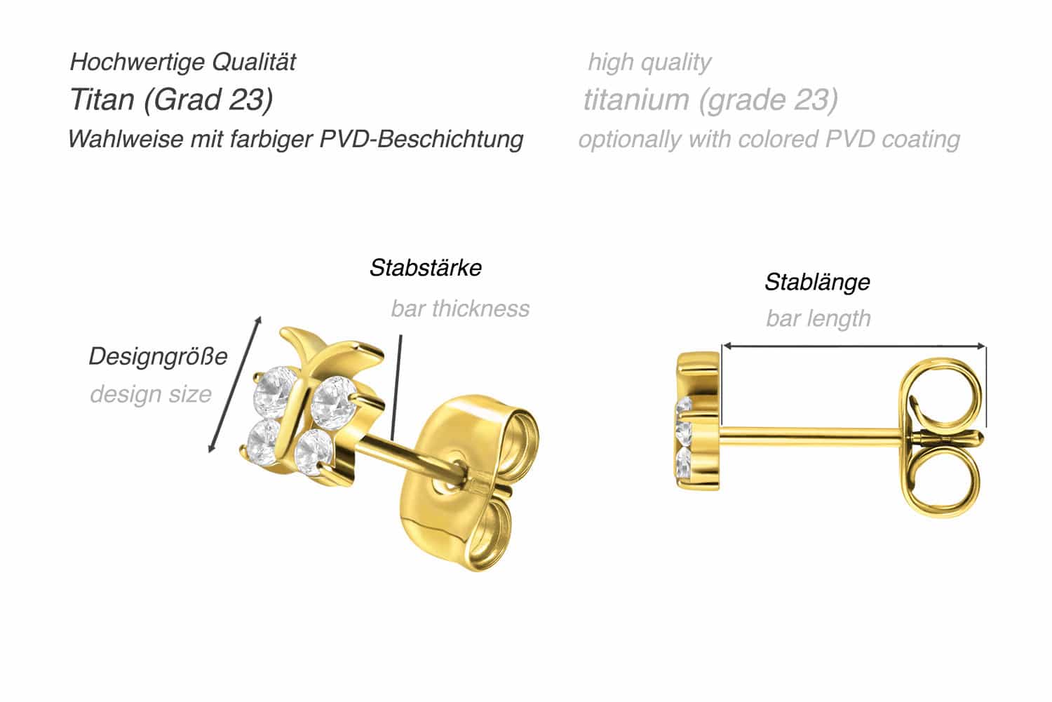 Titan Ohrstecker KRISTALLSCHMETTERLING