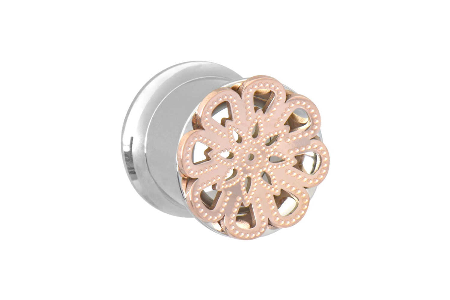 Surgical steel double flared tunnel MANDALA ++SALE++