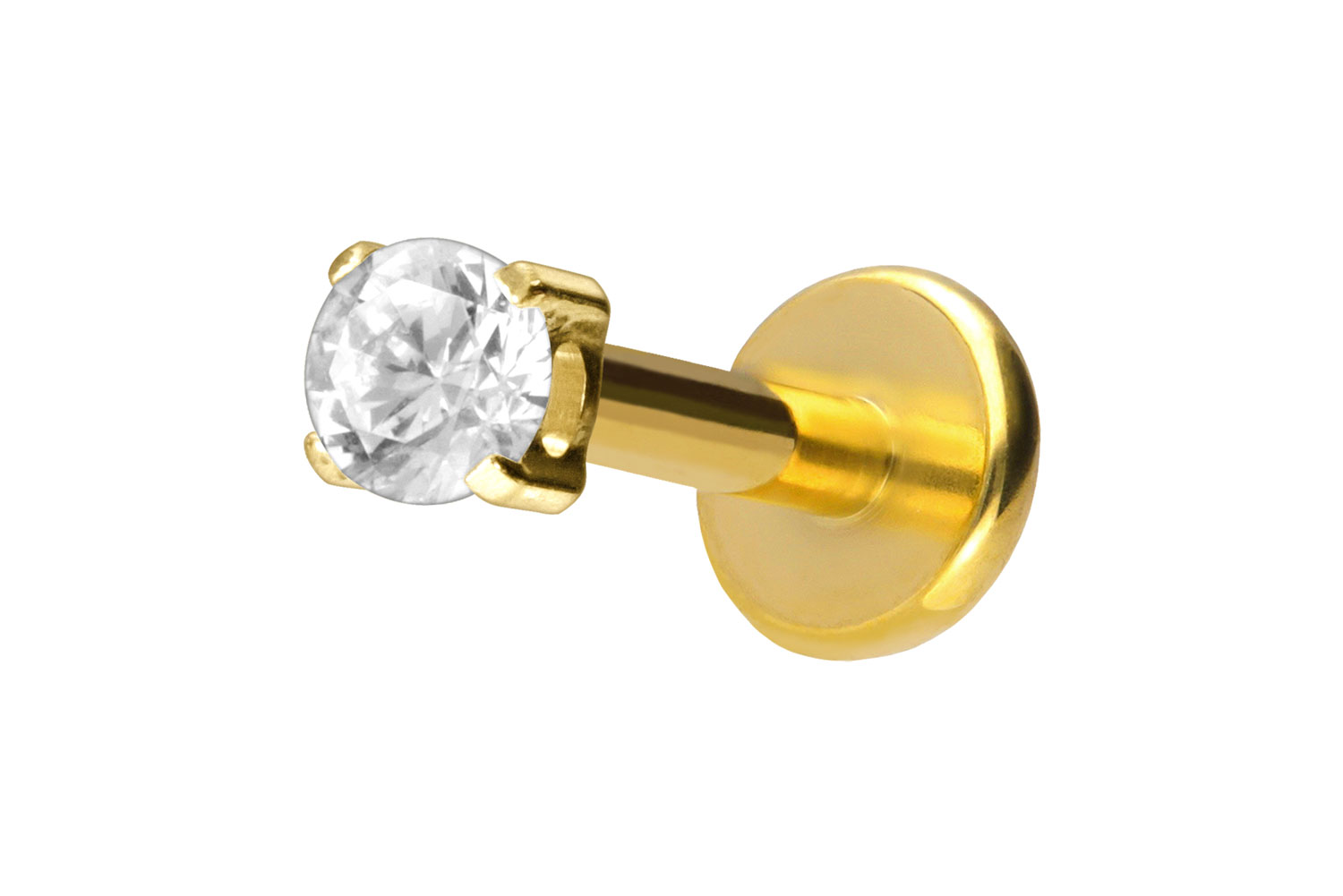 Titan Labret mit Push Fit EINGEFASSTER KRISTALL