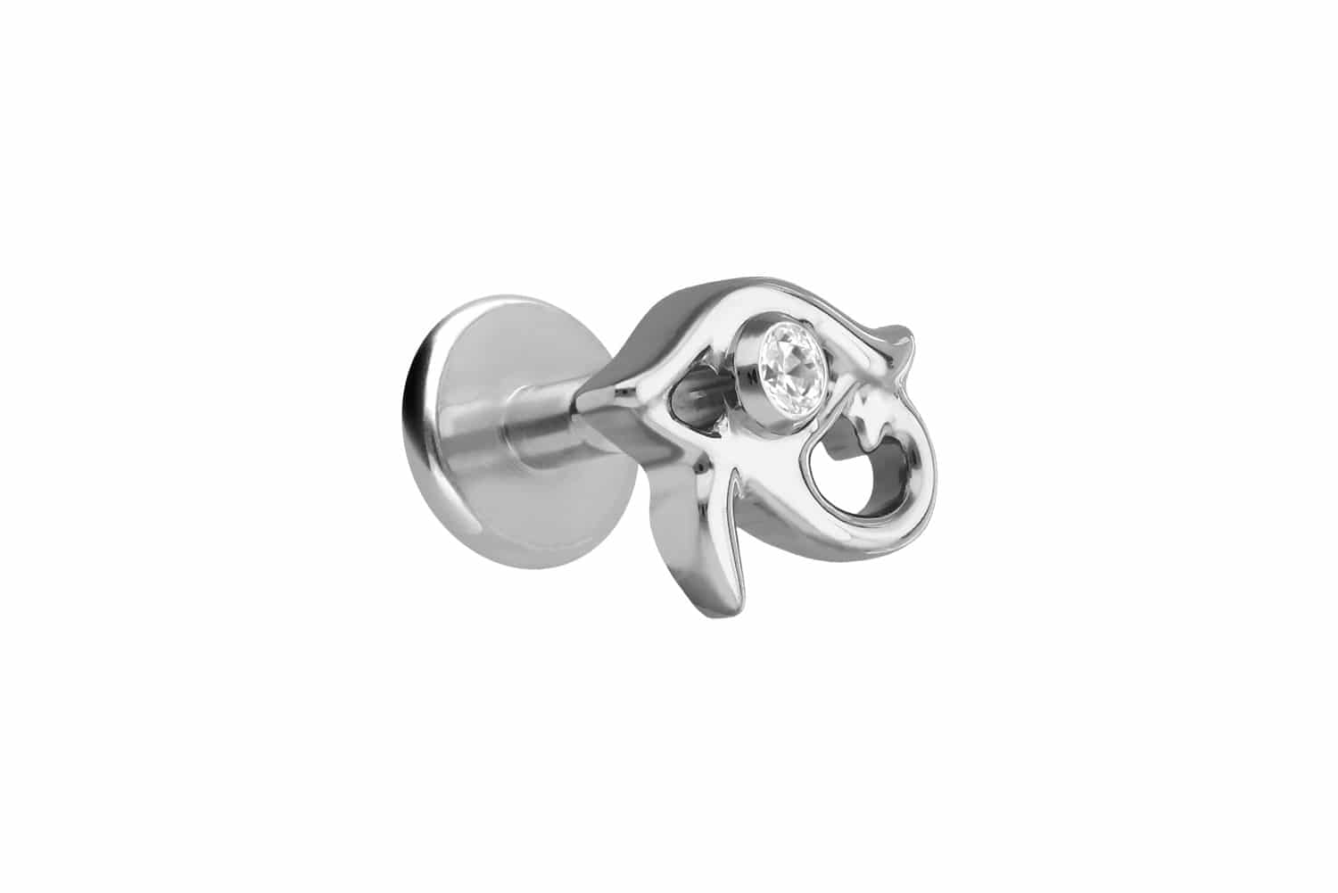 Titanium labret with internal thread EYE OF HORUS