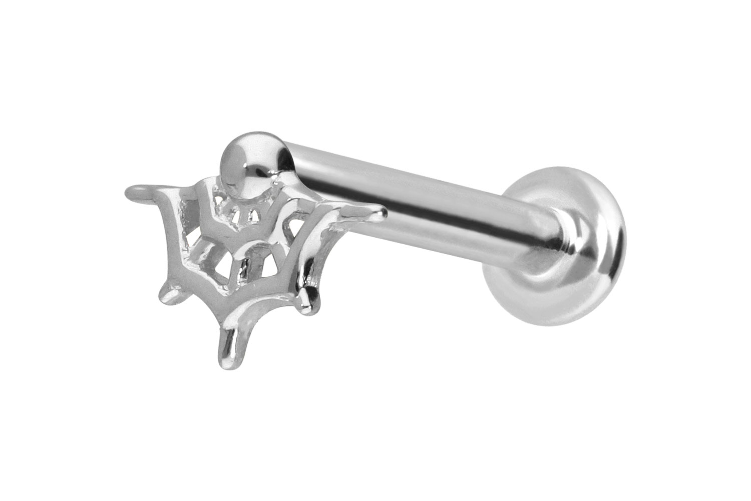 14 Karat Gold Labret mit Innengewinde SPINNENNETZ 14 Karat Gold Labret mit Innengewinde SPINNENNETZ