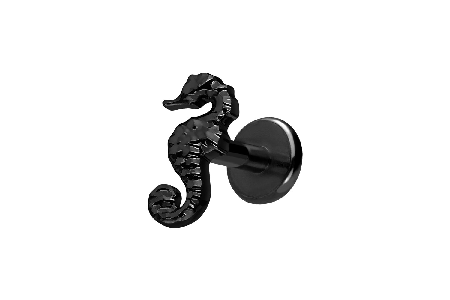 Titanium labret with push fit SEAHORSE