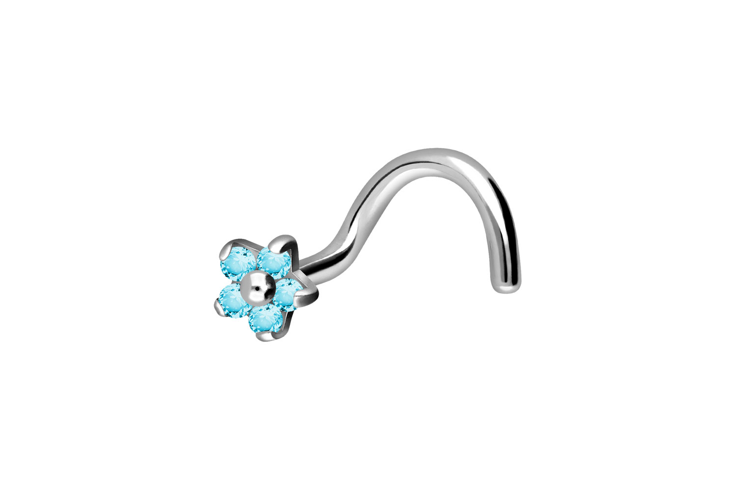 Titan Nasenstecker Spirale KRISTALLBLUME